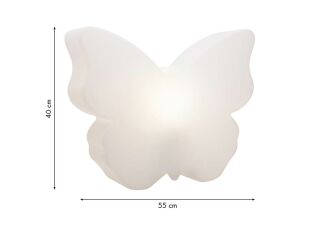 8 Seasons Design Motivleuchte Shining Butterfly 40 cm weiß
