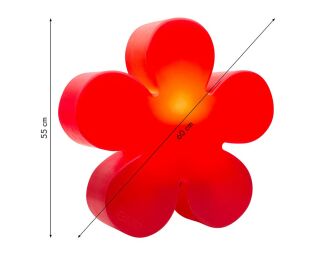 8 Seasons Design Motivleuchte Shining Flower 60 cm rot