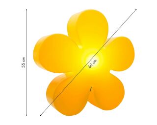 8 Seasons Design Motivleuchte Shining Flower 60 cm gelb