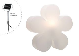 8 Seasons Design Motivleuchte Shining Flower Solar 40 cm weiß