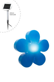8 Seasons Design Motivleuchte Shining Flower Solar 40 cm blau