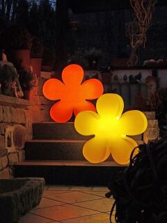 8 Seasons Design Motivleuchte Shining Flower Solar 60 cm gelb