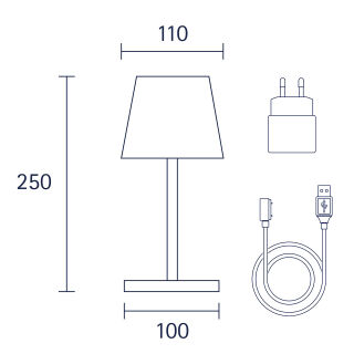 Sigor Nuindie mini 25 silber rund Akku-Tischleuchte LED