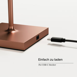 Sigor Nuindie mini 25 USB-C bronze rund Akku-Tischleuchte LED