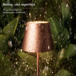 Sigor Nuindie mini 25 USB-C bronze rund Akku-Tischleuchte LED