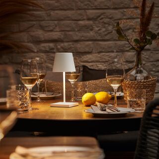 Sigor Nuindie mini 25 USB-C schneeweiß rund Akku-Tischleuchte LED