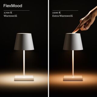 Sigor Nuindie mini 25 USB-C schneeweiß rund Akku-Tischleuchte LED