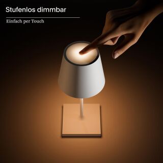 Sigor Nuindie mini 25 USB-C schneeweiß rund Akku-Tischleuchte LED