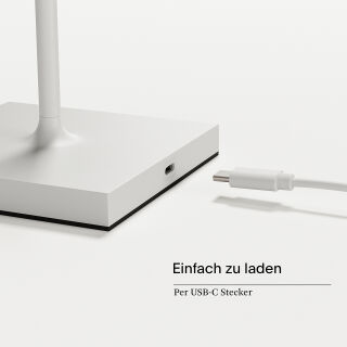 Sigor Nuindie mini 25 USB-C schneeweiß rund Akku-Tischleuchte LED