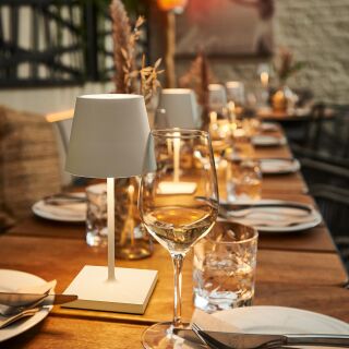 Sigor Nuindie mini 25 USB-C schneeweiß rund Akku-Tischleuchte LED