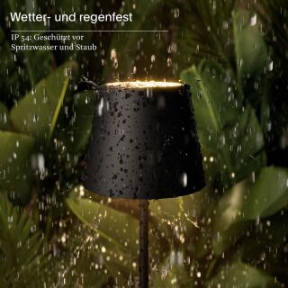 Sigor Nuindie mini 25 USB-C nachtschwarz rund Akku-Tischleuchte LED