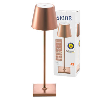 Sigor Nuindie 38 bronze rund Akku Tischleuchte LED