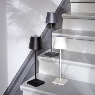 Sigor Nuindie 38 USB-C nachtschwarz rund Akku Tischleuchte LED