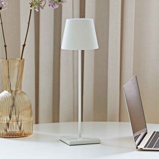 Sigor Nuindie 38 weiß rund Akku Tischleuchte LED