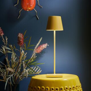 Sigor Nuindie 38 USB-C sonnengelb rund Akku Tischleuchte LED