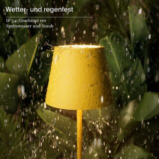 Sigor Nuindie 38 USB-C sonnengelb rund Akku Tischleuchte LED