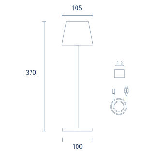 Sigor Nuindie 37 anthrazit eckig Akku Tischleuchte LED