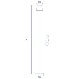 Sigor Nuindie 120 weiß rund Akku Stehleuchte LED
