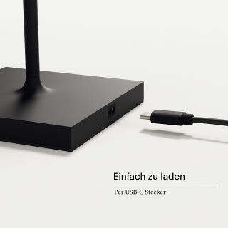 Sigor Nuindie 120 USB-C nachtschwarz rund Akku Stehleuchte LED