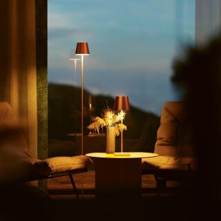 Sigor Nuindie 120 bronze rund Akku Stehleuchte LED