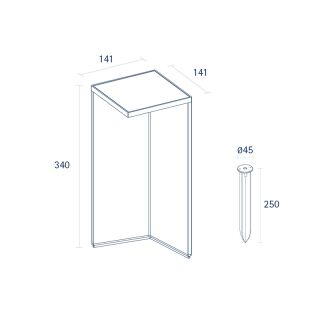 Sigor Nusolar Akku-Solarleuchte LED anthrazit 34cm