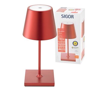 Sigor Nuindie mini Akku-Tischleuchte LED kirschrot...