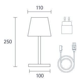 Sigor Nuindie mini 25 pflaumenblau rund Akku Tischleuchte LED