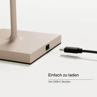 Sigor Nuindie mini 25 USB-C dünenbeige rund Akku Tischleuchte LED