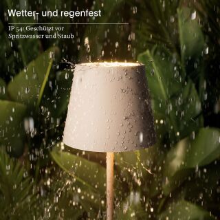 Sigor Nuindie mini 25 USB-C dünenbeige rund Akku Tischleuchte LED