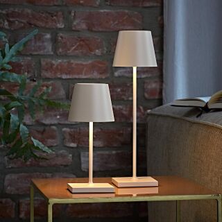 Sigor Nuindie mini 25 USB-C dünenbeige rund Akku Tischleuchte LED