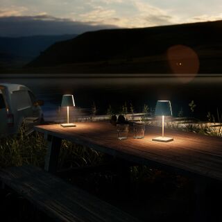 Sigor Nuindie mini 25 USB-C salbeigrün rund Akku Tischleuchte LED