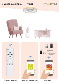 Mantra Tibet Deckenventilator LED Fernbedienung dimmbar holz schwarz