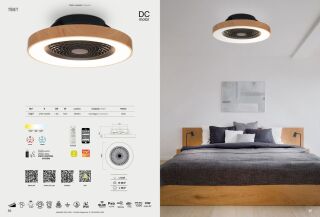 Mantra Tibet Deckenventilator LED Fernbedienung dimmbar holz schwarz