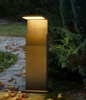 Heitronic Manao LED Sockelleuchte 600mm anthrazit mit Holzdekor 13W IP65