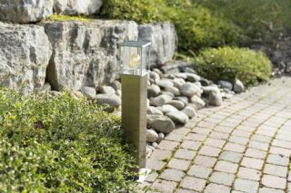 Heitronic Rhodos Standleuchte 700mm Edelstahl E27 IP44