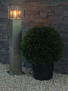 Heitronic Rhodos Standleuchte 700mm Edelstahl E27 IP44