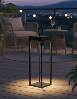 Musterring Grace Akku Laterne LED schwarz 50cm 2,2W IP65