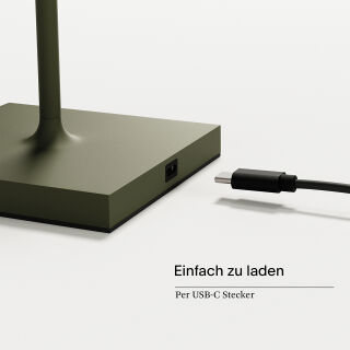 Sigor Nuindie 120 USB-C tannengrün rund Akku Stehleuchte LED
