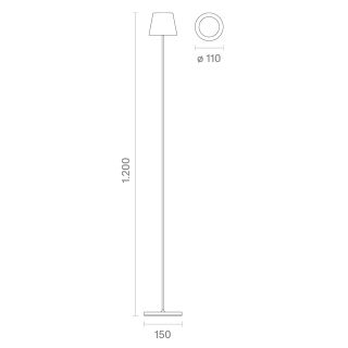 Sigor Nuindie 120 USB-C tannengrün rund Akku Stehleuchte LED