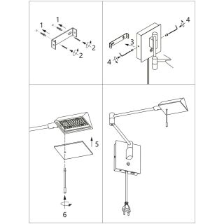 Steinhauer Retina Wandleuchte schwarz LED USB