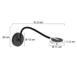 Steinhauer Turound Wandleuchte Klarglas schwarz LED