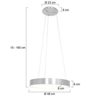 Steinhauer Ringlede 48 silber Pendelleuchte LED