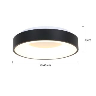 Steinhauer Ringlede 48 schwarz Deckenleuchte LED