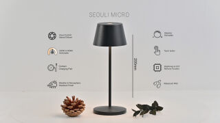 Villeroy & Boch Seoul Micro schwarz Akku LED Tischleuchte Outdoor