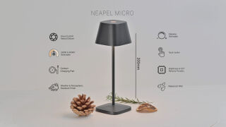 Villeroy & Boch Neapel Micro olivgrün Akku LED Tischleuchte Outdoor
