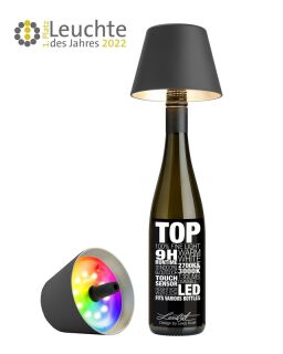 Sompex Top 2.0 anthrazit RGB Akkuleuchte Flaschenaufsatz