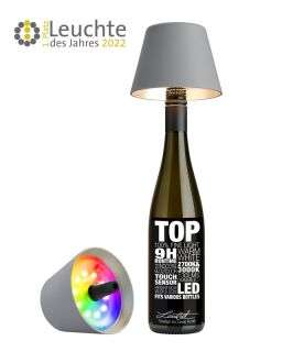 Sompex Top 2.0 grau RGB Akkuleuchte Flaschenaufsatz
