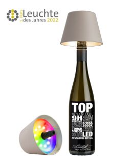 Sompex Top 2.0 sand RGB Akkuleuchte Flaschenaufsatz