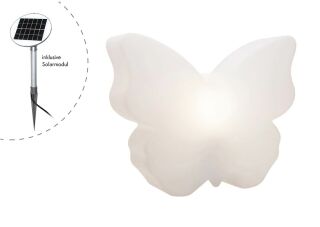 8 seasons design Motivleuchte Shining Butterfly Solar 40 cm weiß