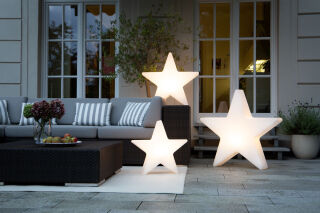 8 seasons design Motivleuchte Shining Star Solar 60 cm weiß